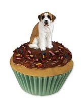 Saint Bernard w/Smooth Coat Pupcake Trinket Box