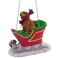 Golden Retriever Sleigh Ride Ornament