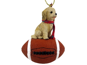 Cockapoo Blond Football Ornament