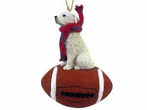 Great Pyrenees Football Ornament