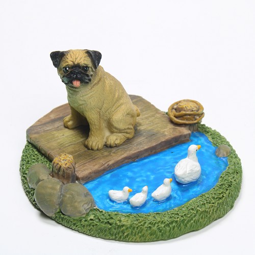 Pug Fawn Everyday Life Lake